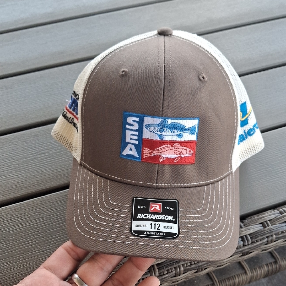 SEA Fish Patch Trucker Hat - Brown & White